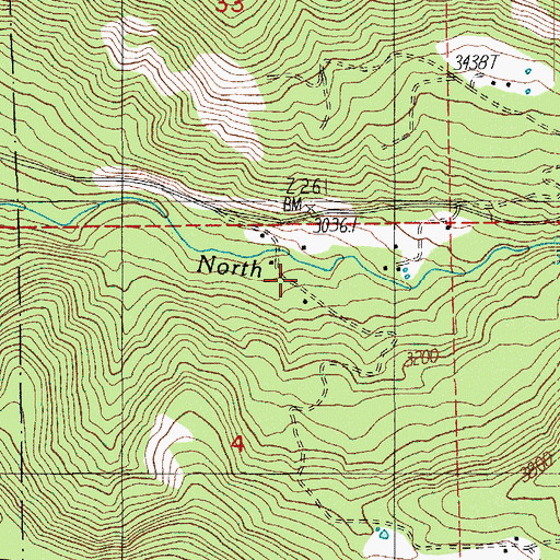 Topographic Map of Swamp Creek, OR