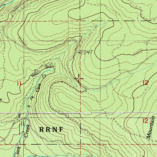 Topographic Map of Dudley (historical), OR
