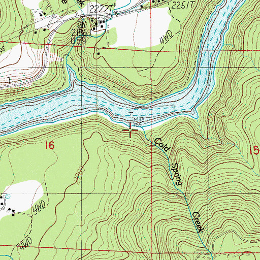 Topographic Map of Cold Spring Creek, OR