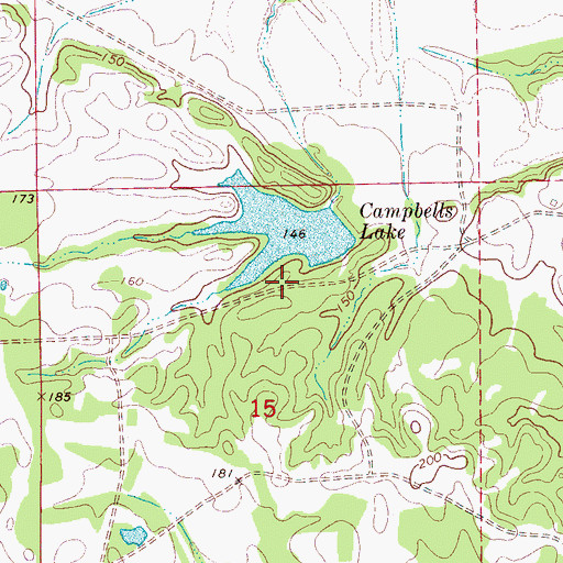 Topographic Map of Campbells Lake, AL