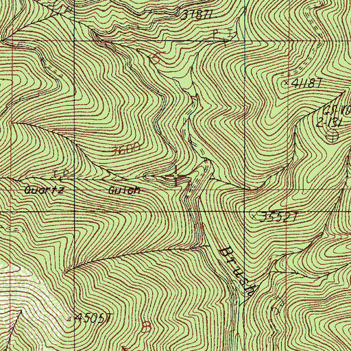 Topographic Map of Quartz Gulch, OR