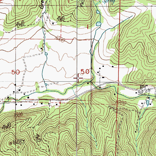 Topographic Map of Perdue Creek, OR