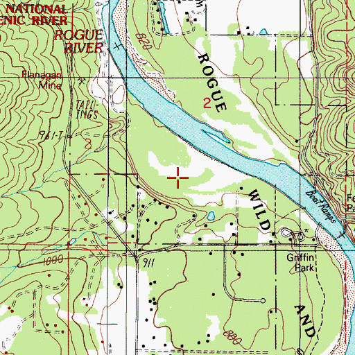 Topographic Map of Rich Creek, OR
