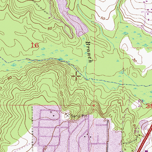 Topographic Map of Campground Branch, AL