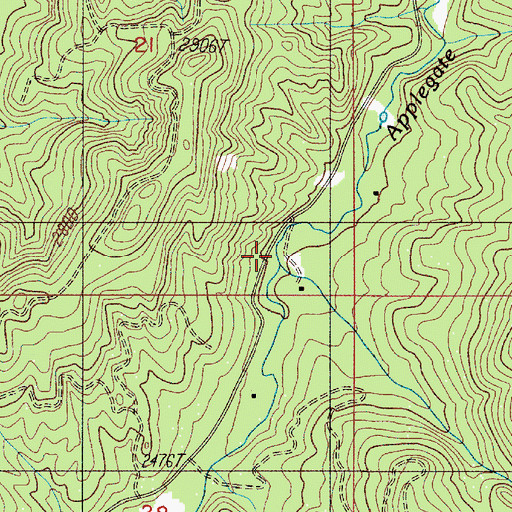 Topographic Map of Jack Creek, OR