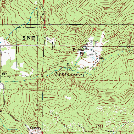 Topographic Map of Bogue Creek, OR