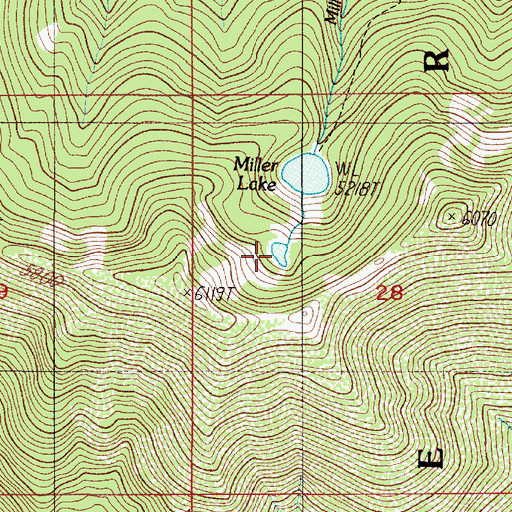Topographic Map of Little Miller Lake, OR