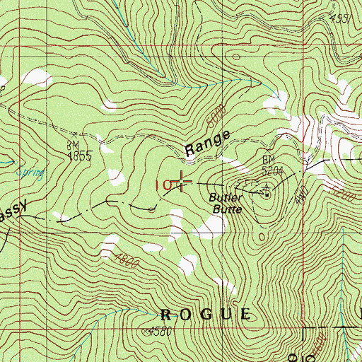 Topographic Map of Grassy Range, OR