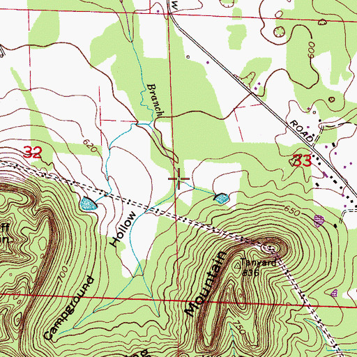 Topographic Map of Campground Hollow, AL