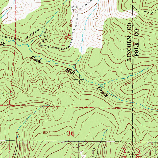 Topographic Map of Siletz Reservation, OR