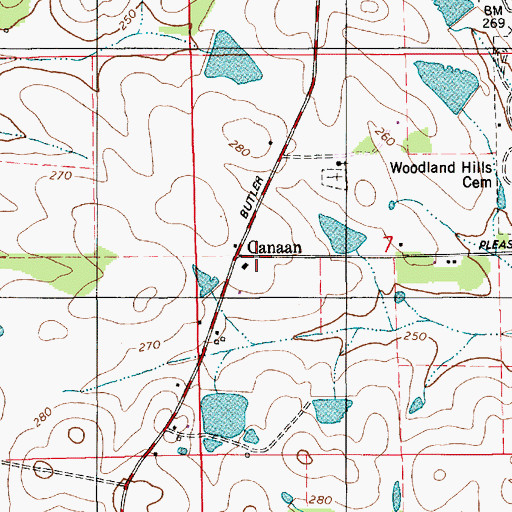 Topographic Map of Canaan, AL