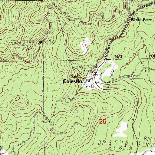 Topographic Map of Cole Spring, OR