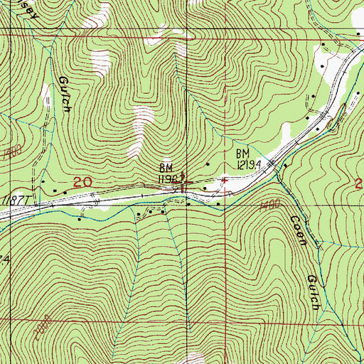 Topographic Map of Tuff (historical), OR