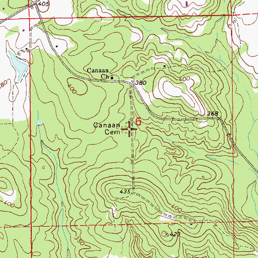 Topographic Map of Canaan Cemetery, AL