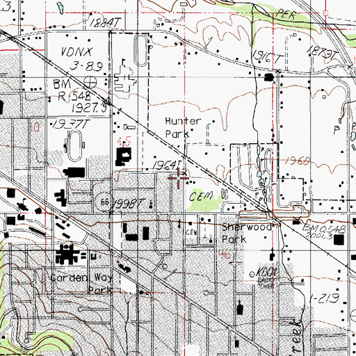 Topographic Map of Mountain View Cemetery, OR