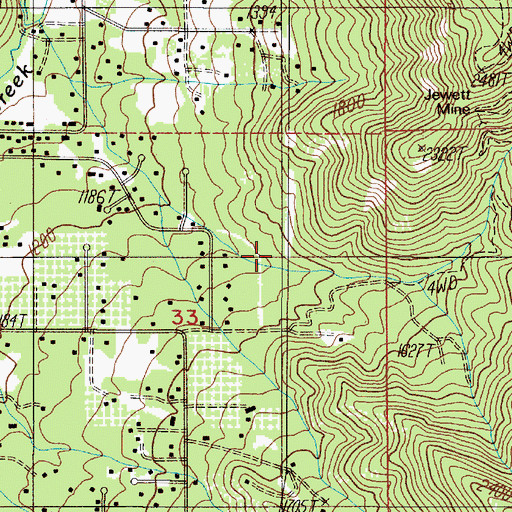 Topographic Map of Rock Creek, OR