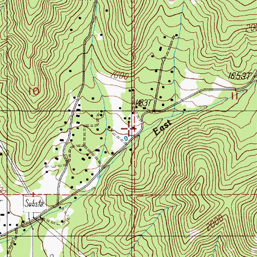 Topographic Map of West Gold Brook, OR