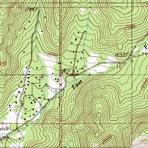 Topographic Map of East Gold Brook, OR
