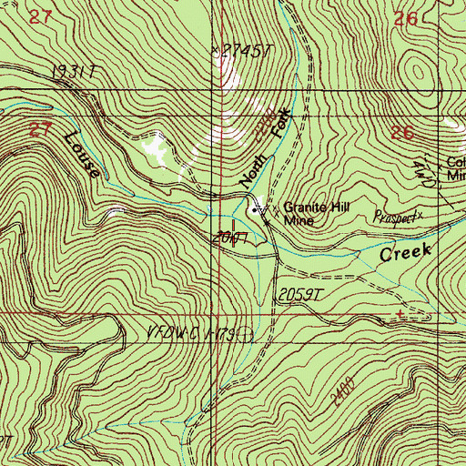 Topographic Map of South Fork Louse Creek, OR