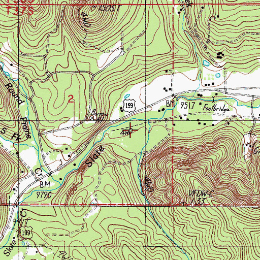 Topographic Map of Rail Canyon, OR