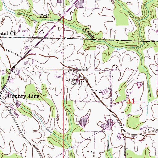 Topographic Map of Canaan Cemetery, AL