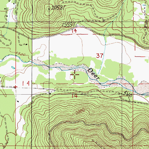 Topographic Map of Cedar Creek, OR