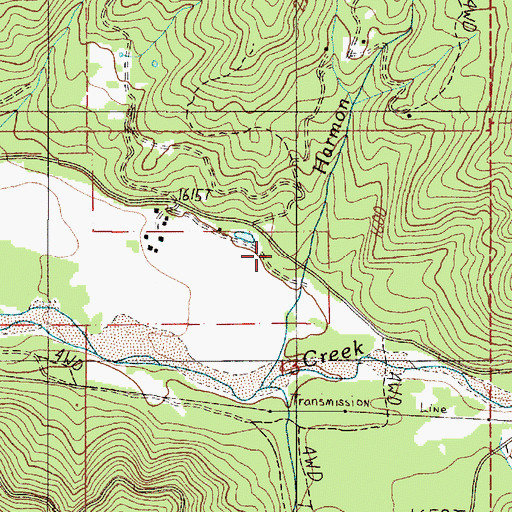 Topographic Map of Harmon Creek, OR