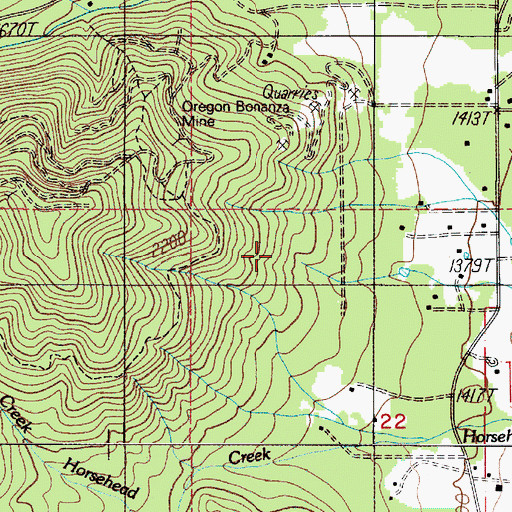 Topographic Map of Blodgett Ditch, OR
