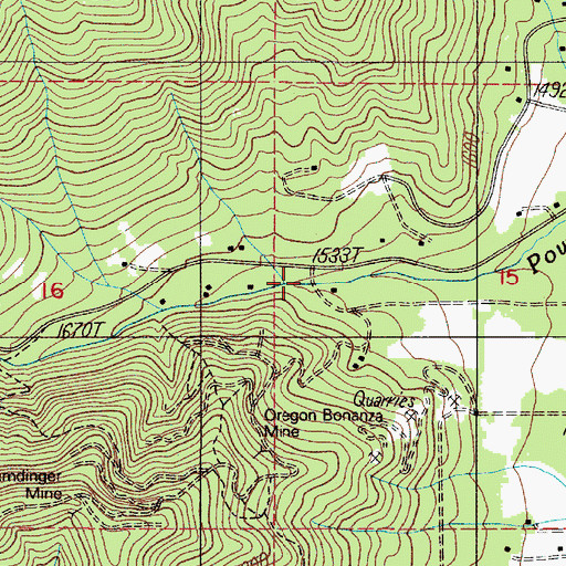 Topographic Map of Blodgett Creek, OR