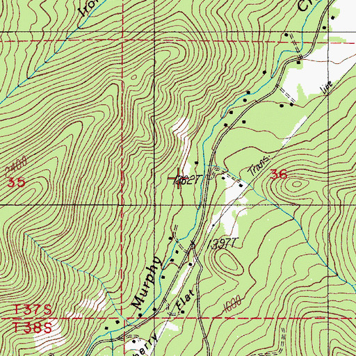 Topographic Map of Dry Creek, OR