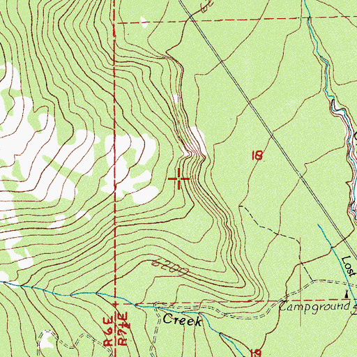 Topographic Map of Lost Creek Spring, OR