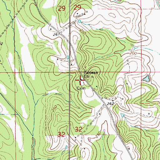 Topographic Map of Canaan Baptist Church, AL