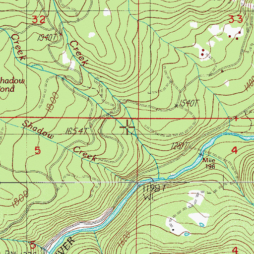 Topographic Map of Hutchinson Creek, OR