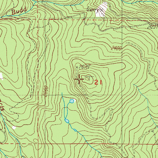 Topographic Map of Hob Knob, OR