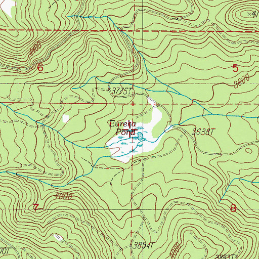 Topographic Map of Eureka Pond, OR