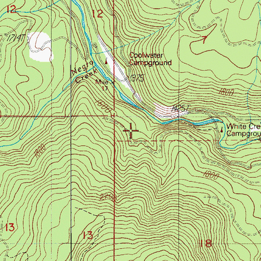 Topographic Map of White Creek Recreation Site, OR