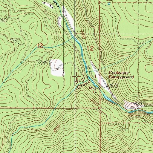 Topographic Map of Coolwater Recreation Site, OR