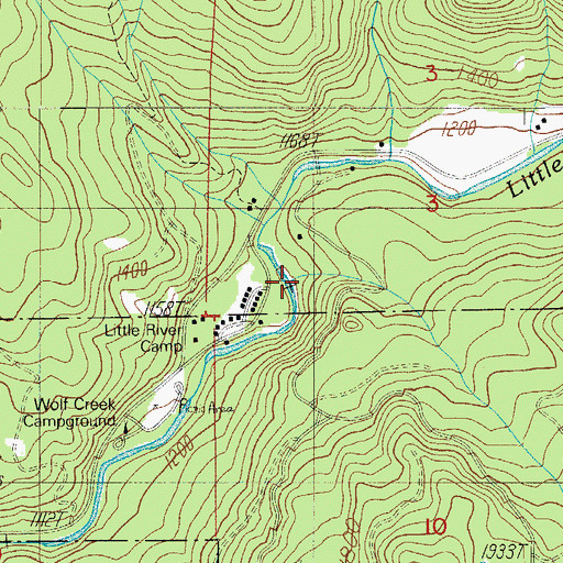 Topographic Map of Little River Christian Camp, OR