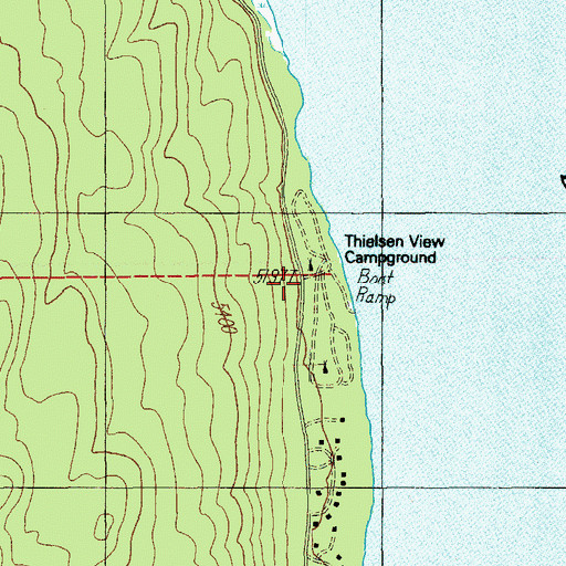 Topographic Map of Thielsen View Recreation Site, OR