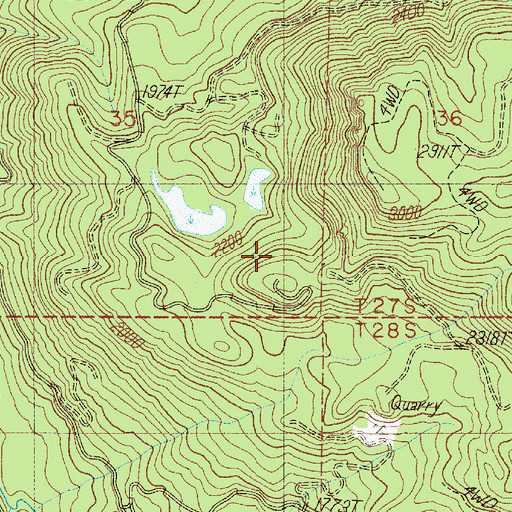 Topographic Map of Sampson Lake, OR