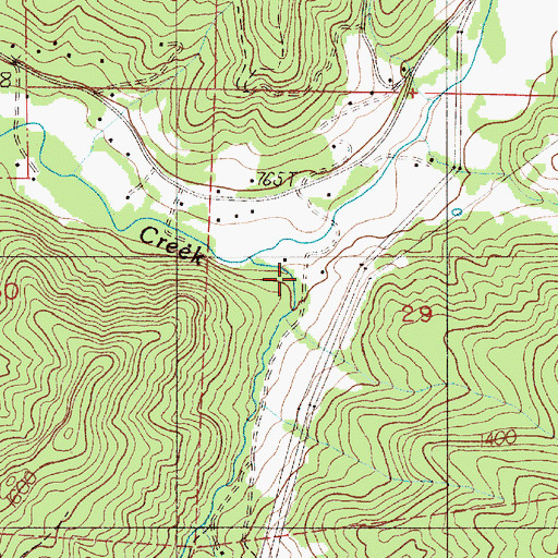 Topographic Map of Cavitt Falls, OR