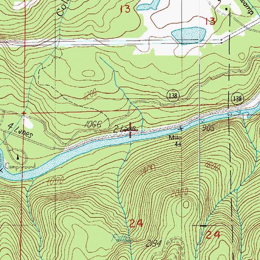 Topographic Map of Cedar Creek, OR
