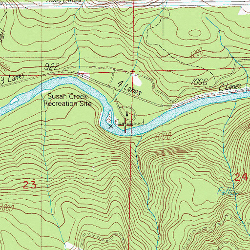 Topographic Map of Susan Creek Park (historical), OR