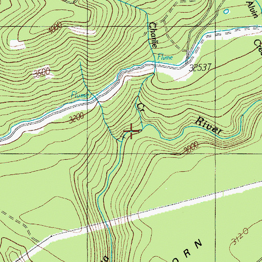 Topographic Map of Charlie Creek, OR