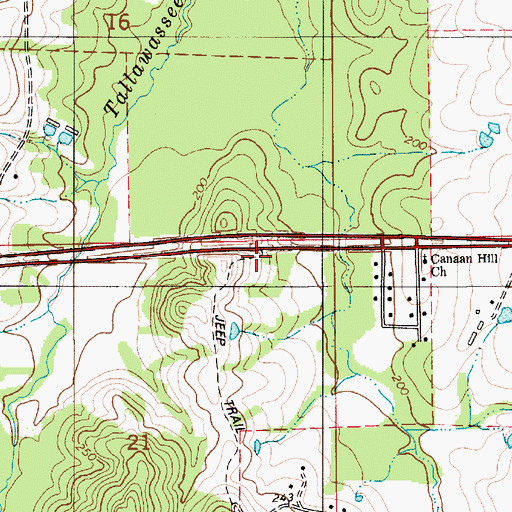Topographic Map of Canaan Hill Church, AL
