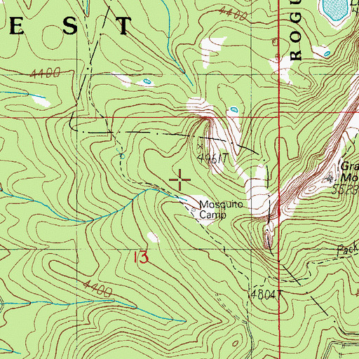 Topographic Map of Mosquito Camp, OR
