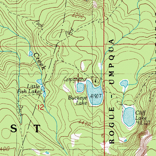 Topographic Map of Buckeye Lake Campground, OR
