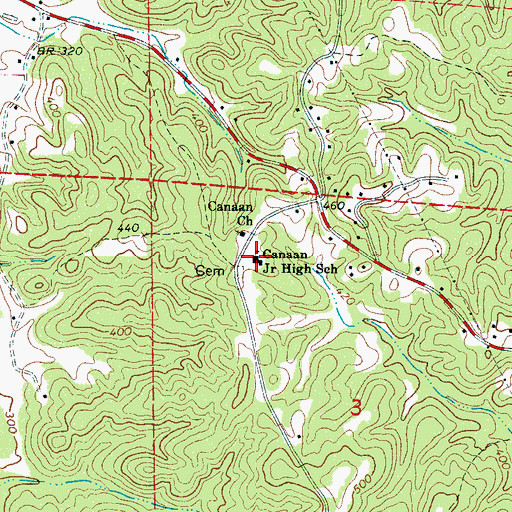 Topographic Map of Canaan Junior High School, AL