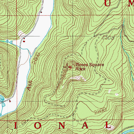 Topographic Map of Times Square Rock, OR