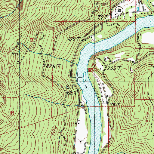 Topographic Map of Rock Island, OR